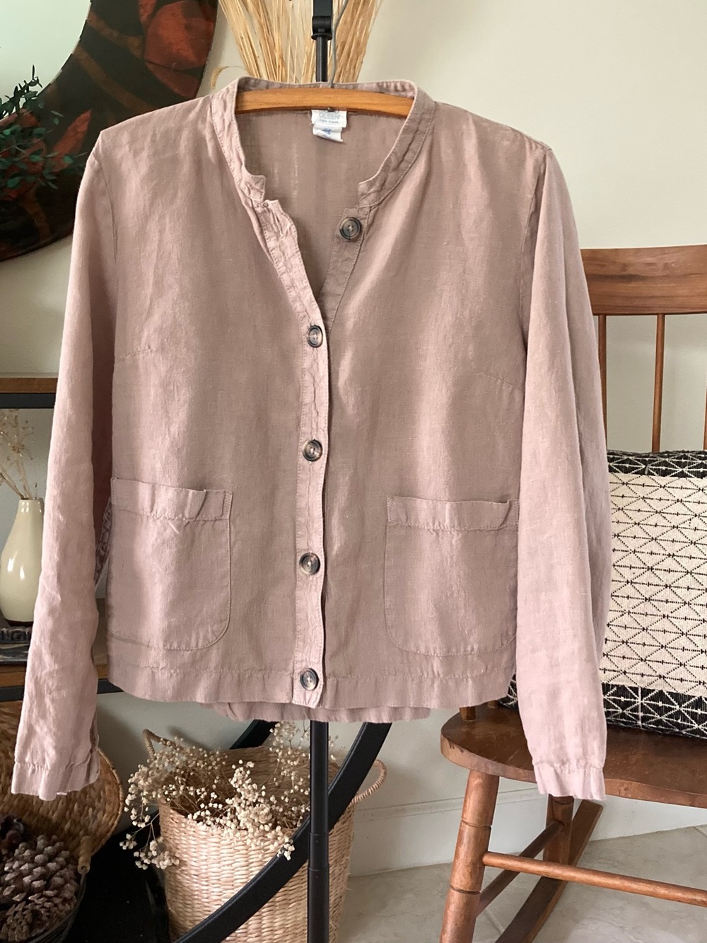 100% Linen Sigrid Olsen Button-Front Jacket
